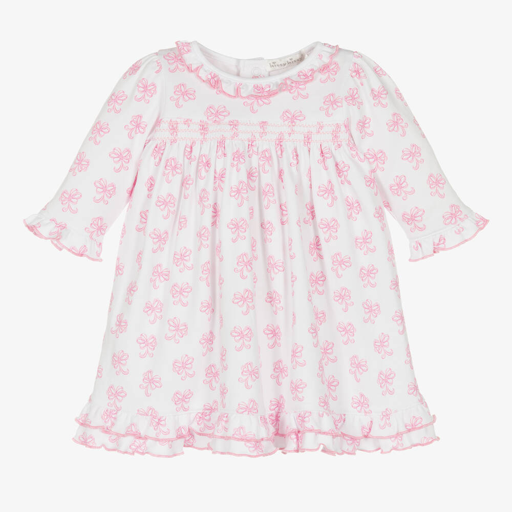 Kissy Kissy - Girls Pima Cotton Bows All Around Dress | Childrensalon