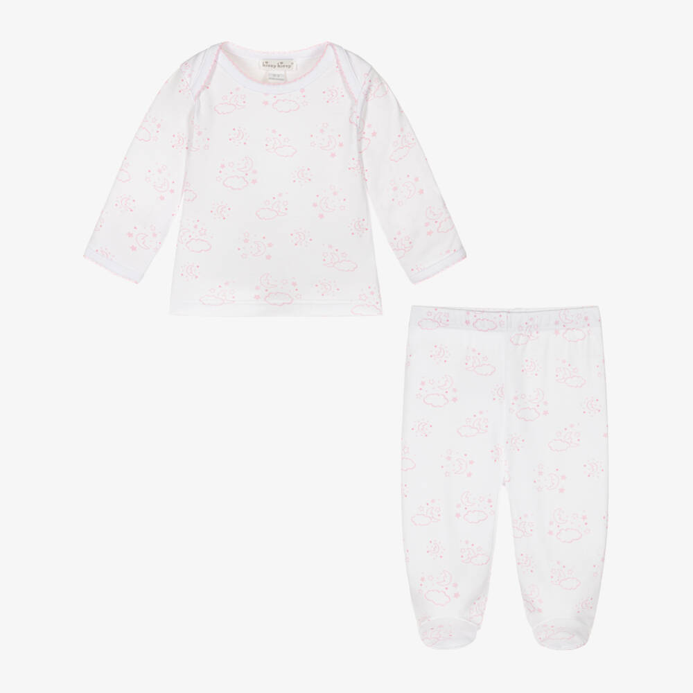 Kissy Kissy-Girls Pima Cotton Pink Cheerful Good Night 2 Piece Babygrow | Childrensalon Outlet