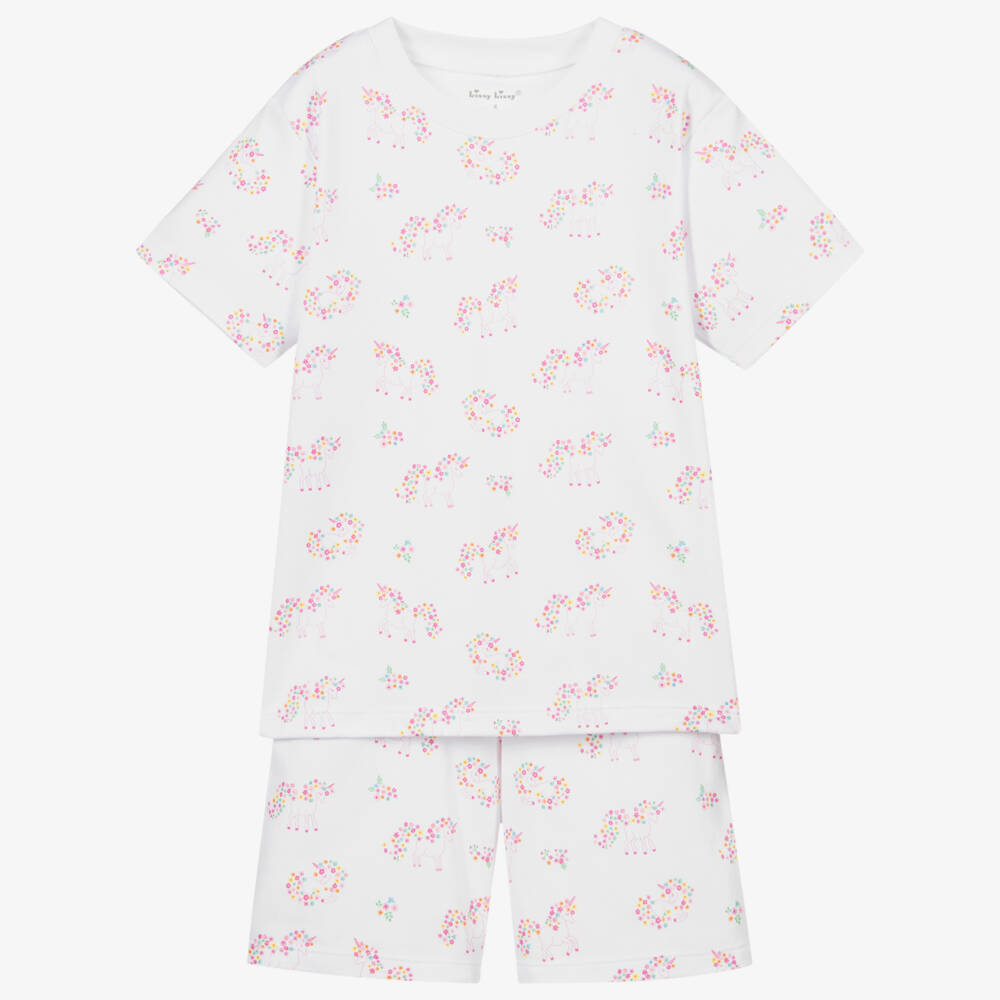 Kissy Kissy-بيجاما شورت قطن بيما لون أبيض للبنات | Childrensalon Outlet