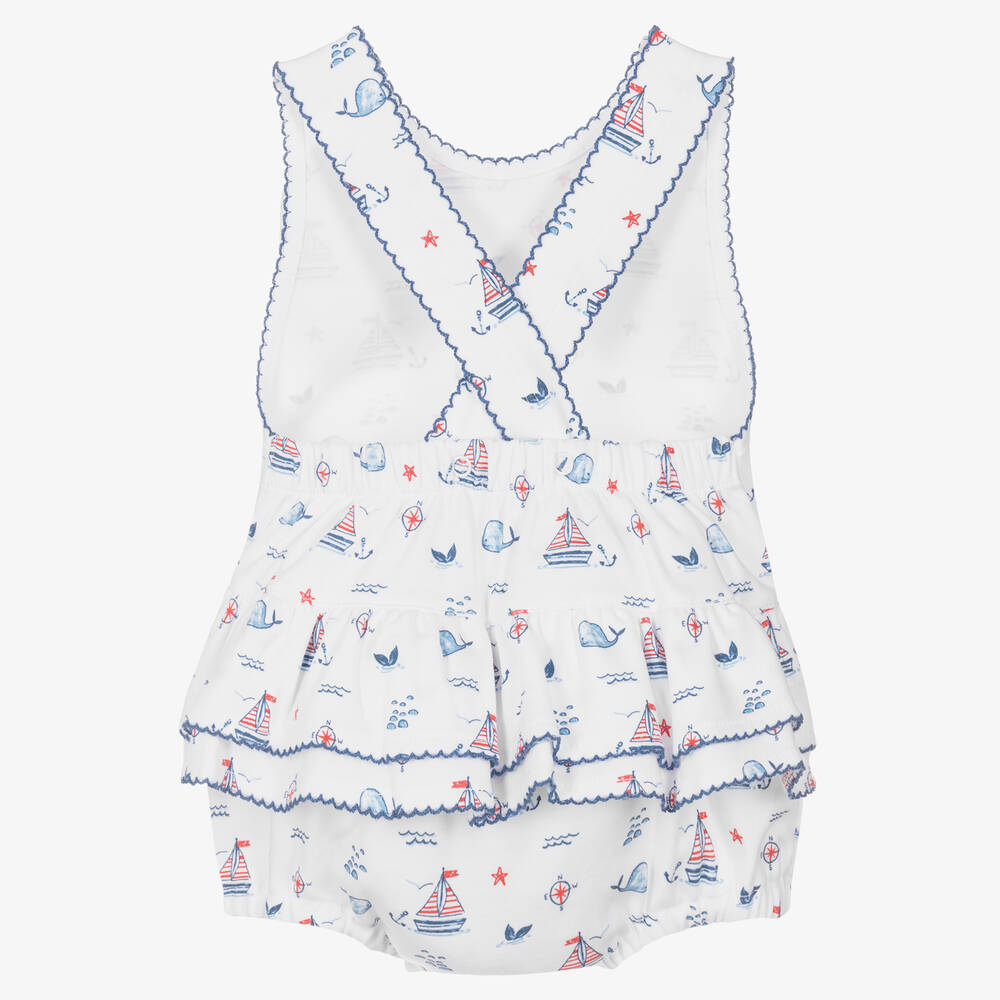 Kissy Kissy-Girls Pima Cotton Sail N Whale Shortie | Childrensalon Outlet