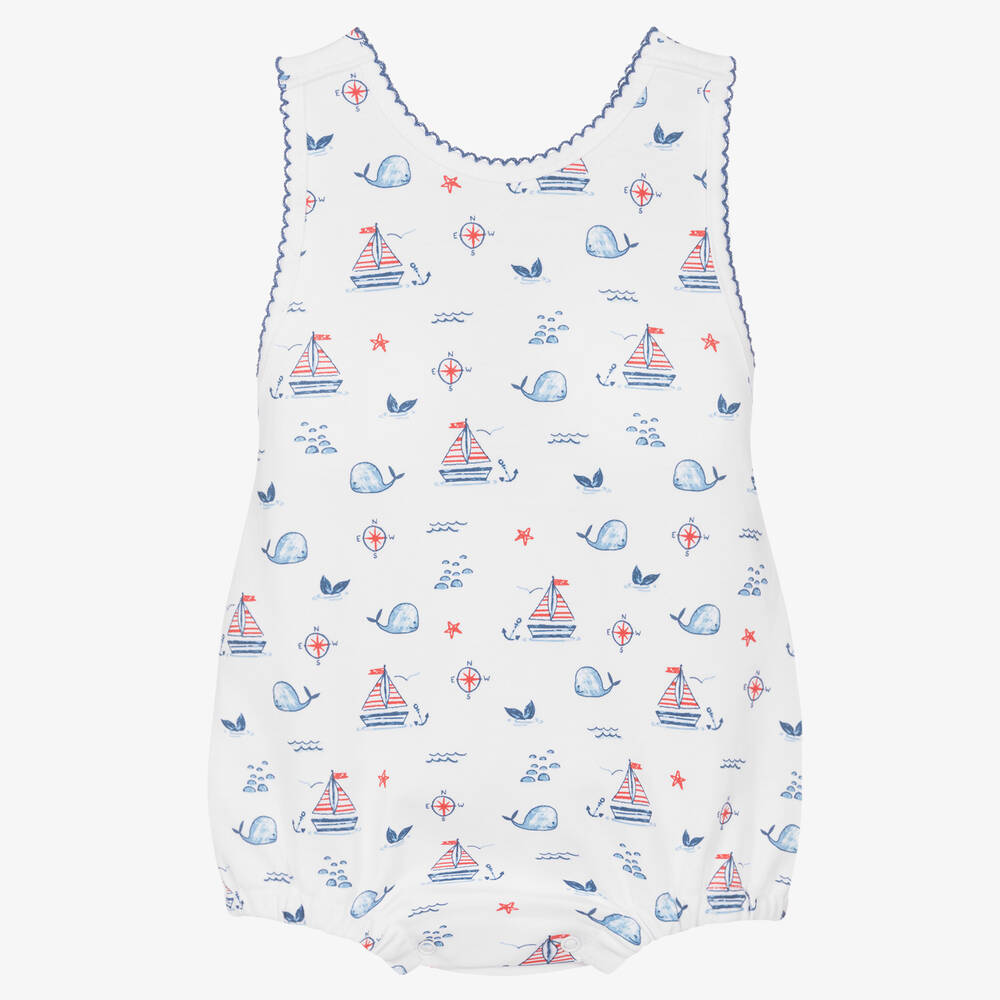 Kissy Kissy - Girls Pima Cotton Sail N Whale Shortie | Childrensalon