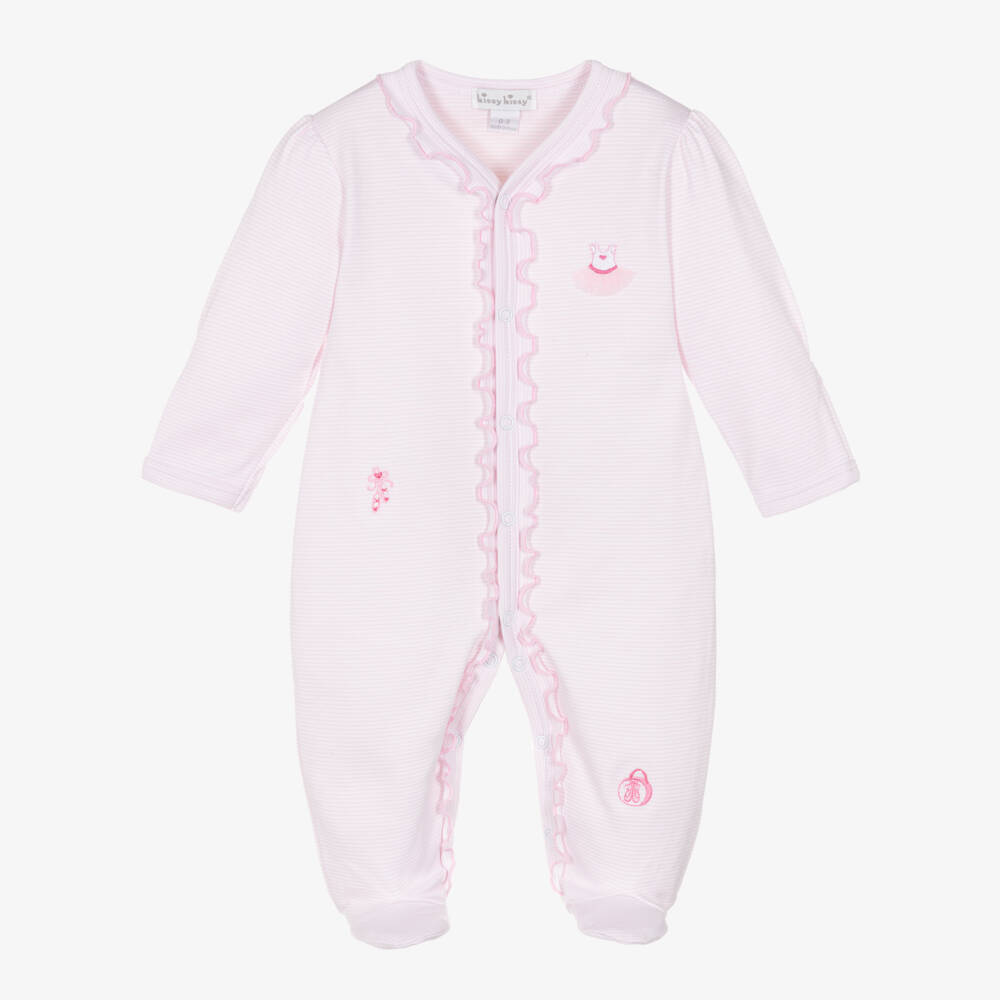 Kissy Kissy-Girls Pink Ballerina Pima Babygrow | Childrensalon Outlet