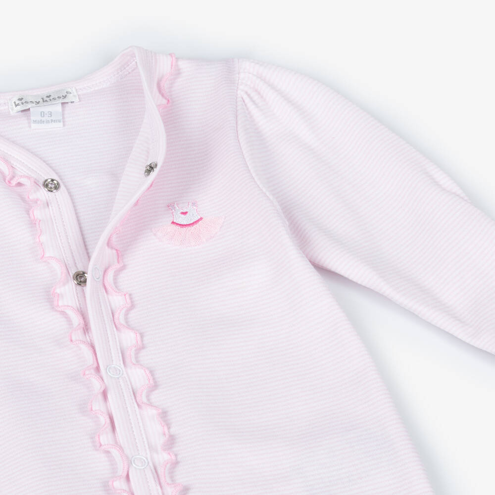 Kissy Kissy-Girls Pink Ballerina Pima Babygrow | Childrensalon Outlet