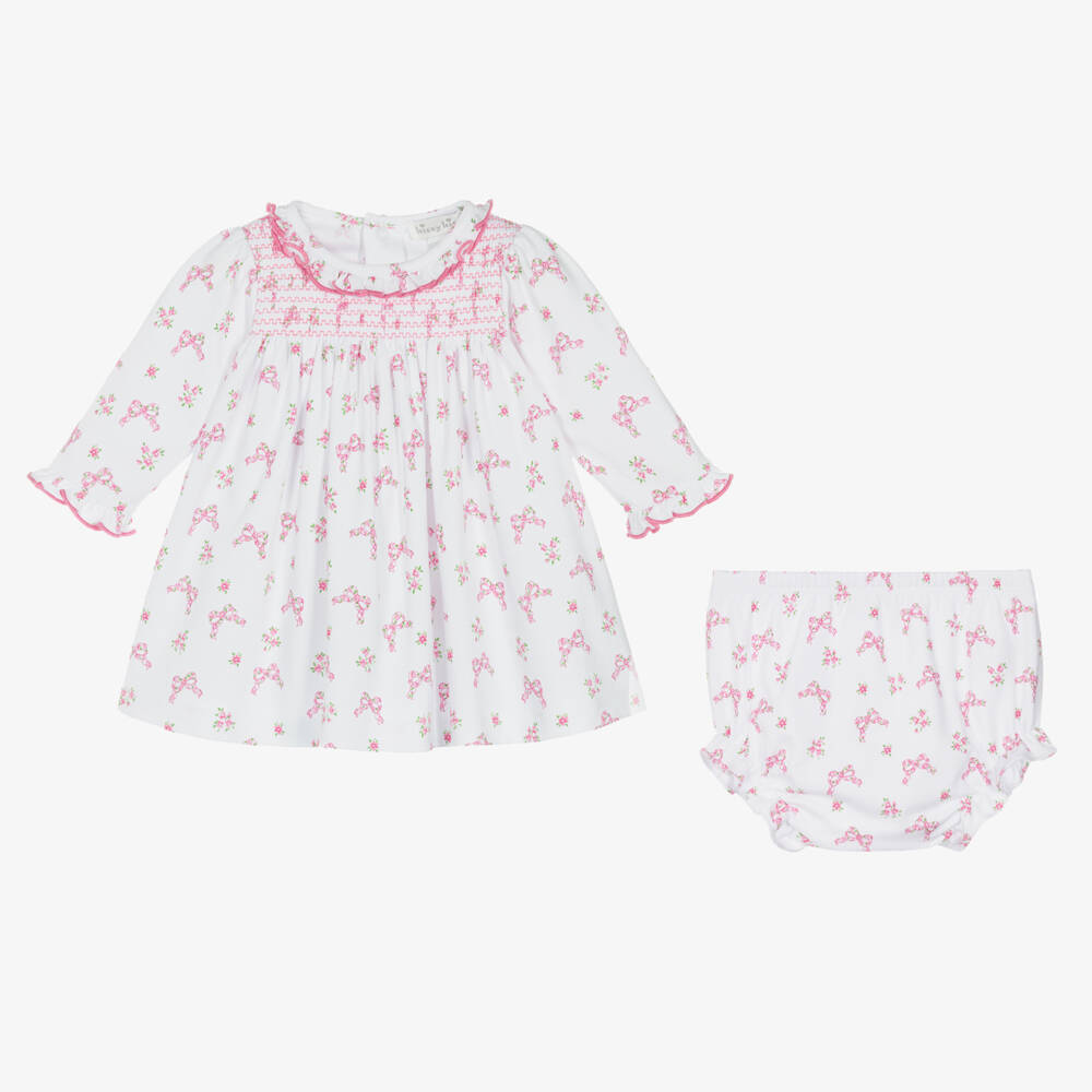 Kissy Kissy-Girls Pink Bow Floral Cotton Dress | Childrensalon Outlet