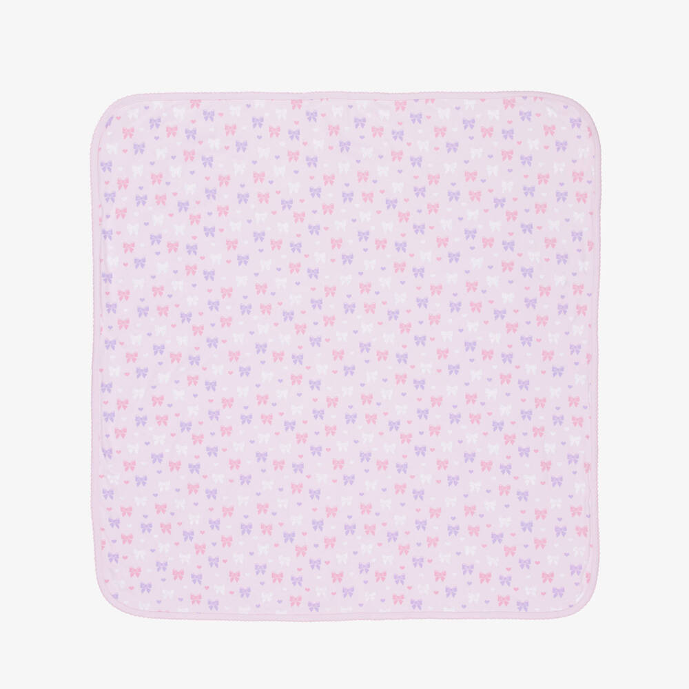 Kissy Kissy-Girls Pink Bow Pima Cotton Blanket | Childrensalon Outlet
