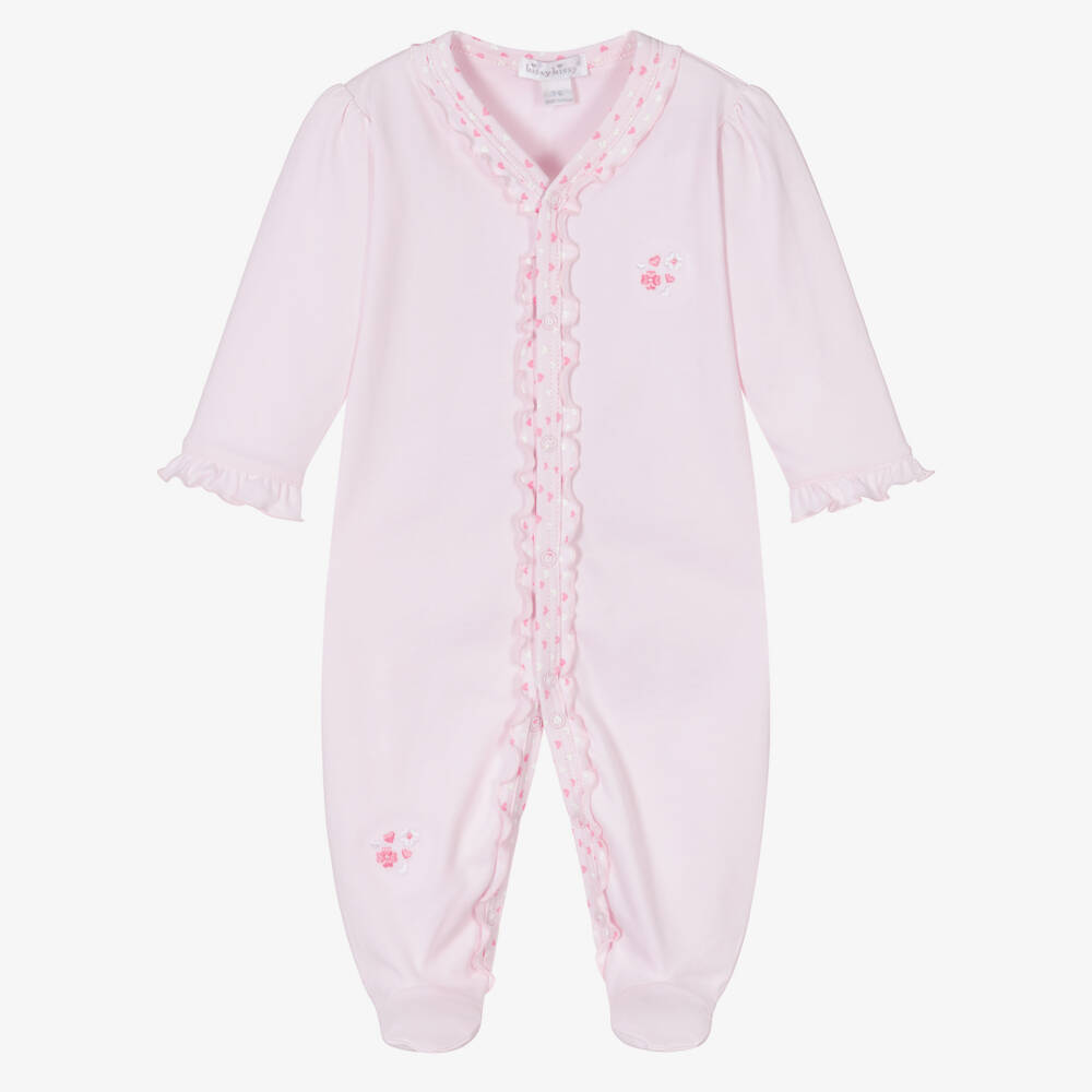 Kissy Kissy-Girls Pink Cotton Babygrow with Stars | Childrensalon Outlet