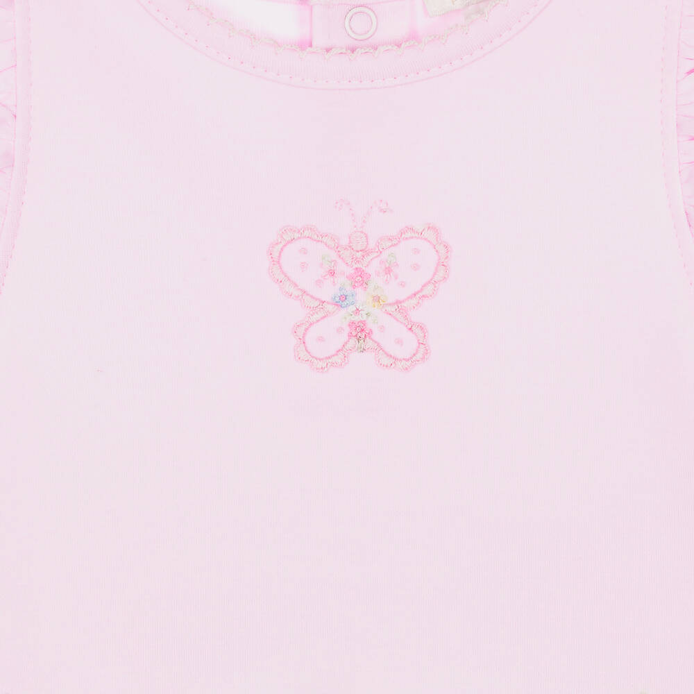 Kissy Kissy-Girls Pink Cotton Butterfly Flutters Shorts Set | Childrensalon Outlet