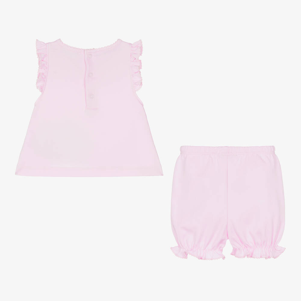 Kissy Kissy-Girls Pink Cotton Butterfly Flutters Shorts Set | Childrensalon Outlet