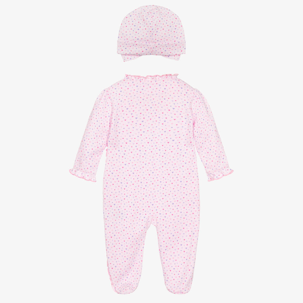 Kissy Kissy-Girls Pink Cotton Castleclou Babygrow Set | Childrensalon Outlet