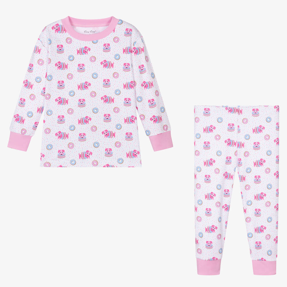 Kissy Kissy-Girls Pink Cotton Doughnut Pups Pyjamas | Childrensalon Outlet