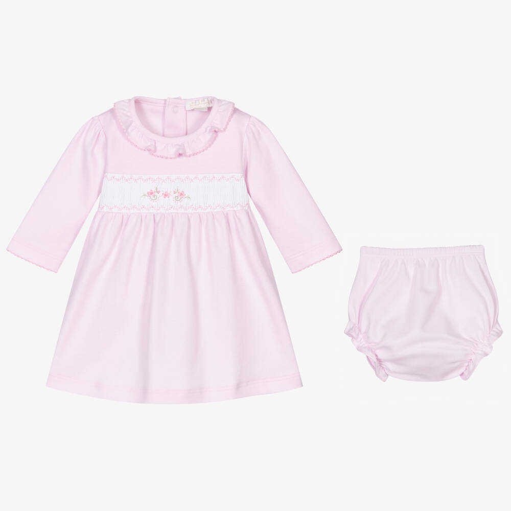Kissy Kissy-Girls Pink Cotton Floral Dress Set | Childrensalon Outlet