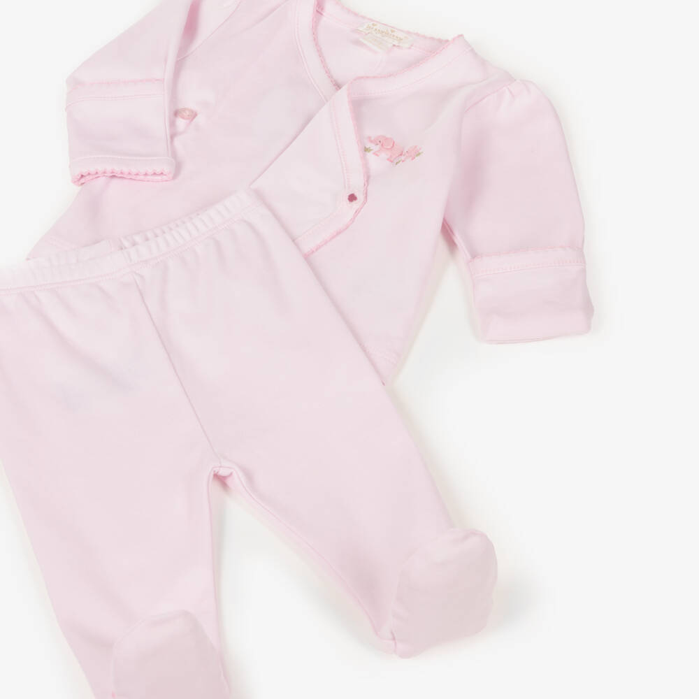 Kissy Kissy-Girls Pink Elephant Pima Babygrow | Childrensalon Outlet