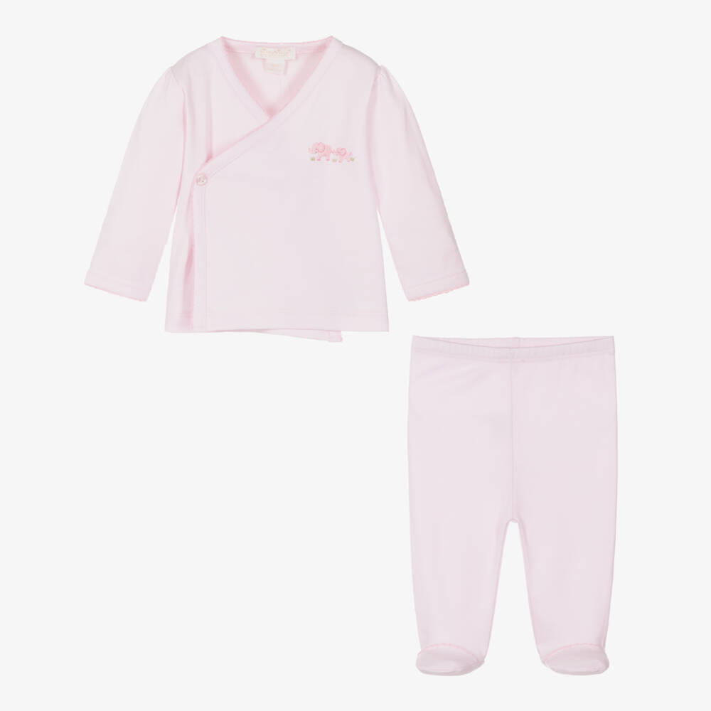 Kissy Kissy-Girls Pink Elephant Pima Babygrow | Childrensalon Outlet