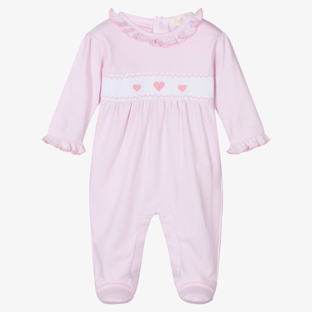 Kissy Kissy - Girls Pink Fall Medley Pima Cotton Babygrow | Childrensalon