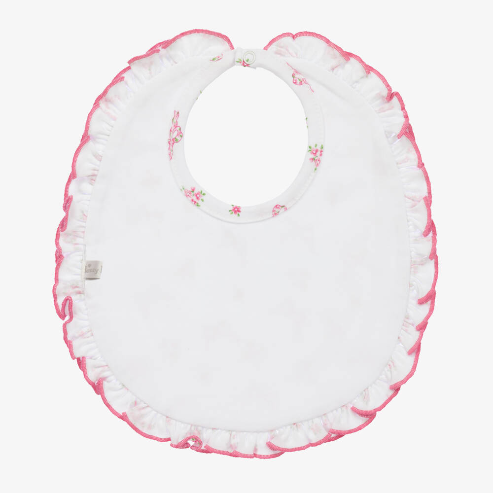 Kissy Kissy-Girls Pink Floral Bow Bib | Childrensalon Outlet