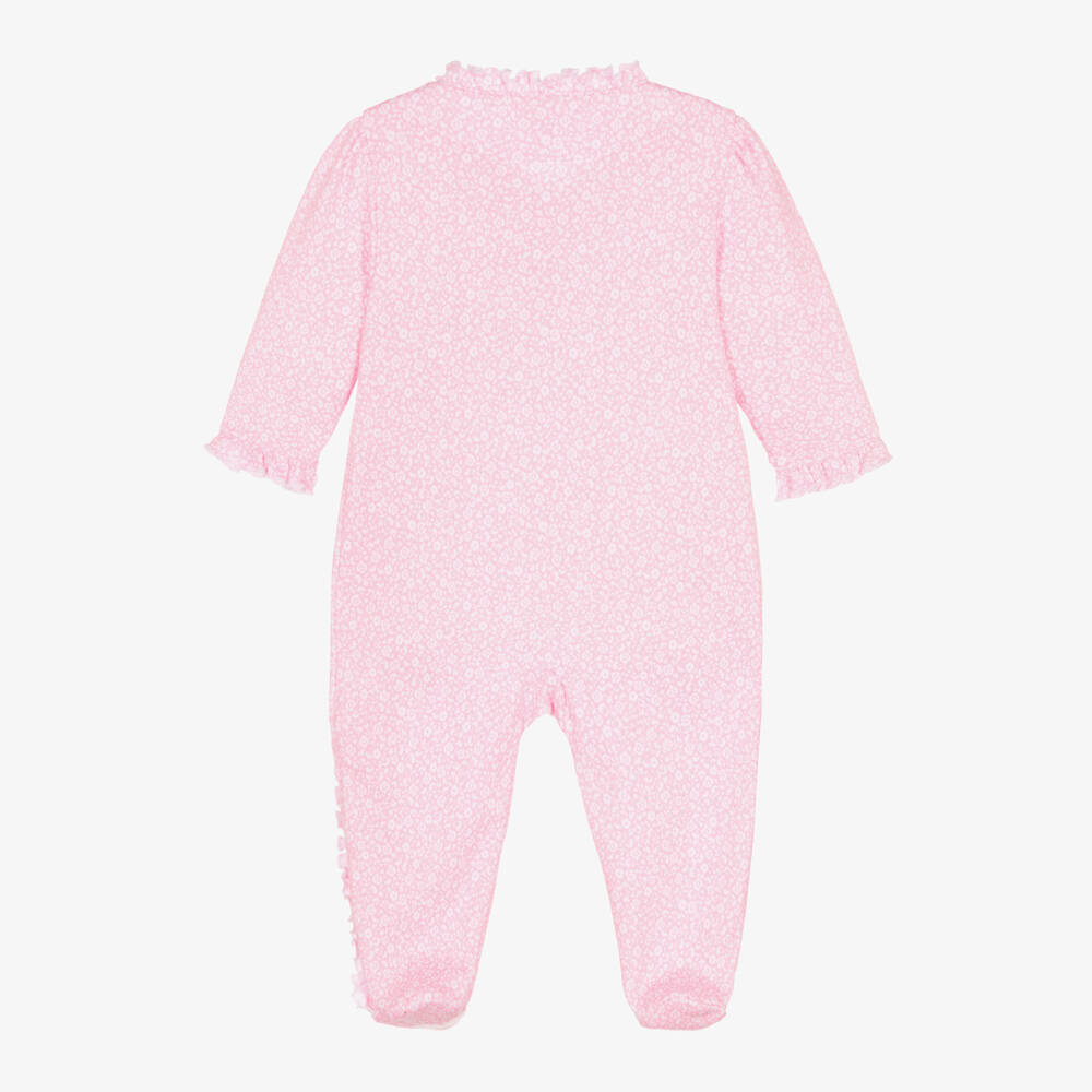 Kissy Kissy-Girls Pink Floral Cotton Babygrow | Childrensalon Outlet