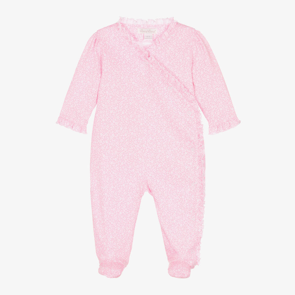 Kissy Kissy-Girls Pink Floral Cotton Babygrow | Childrensalon Outlet