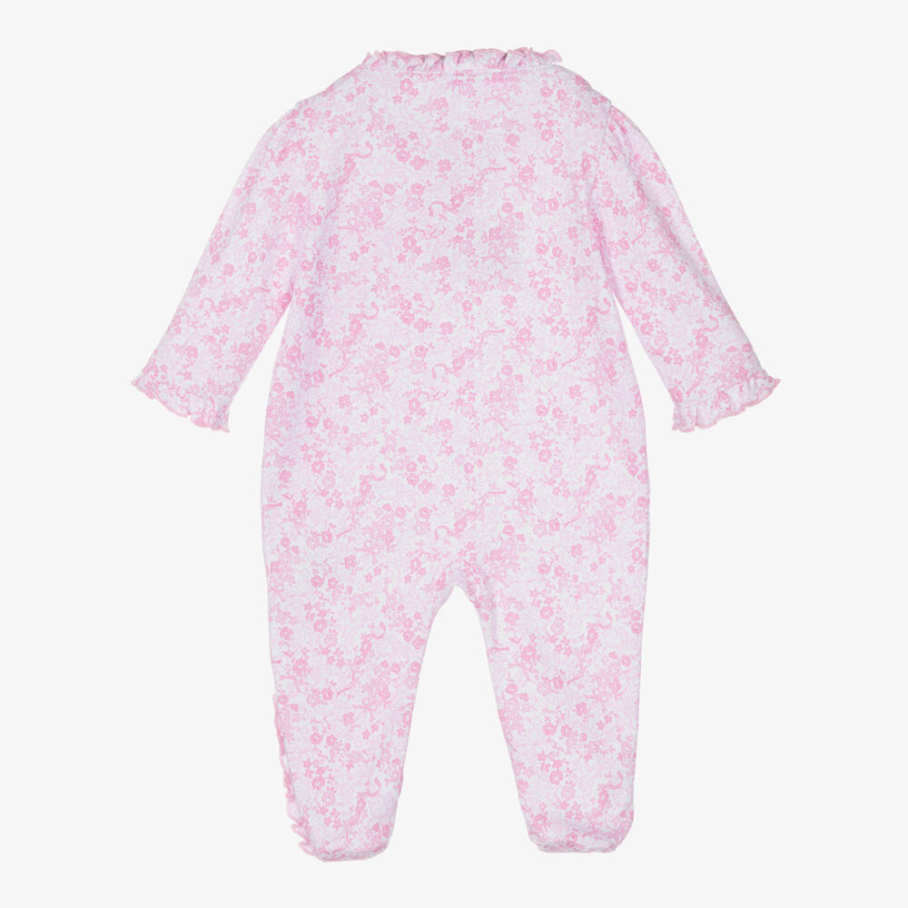 Kissy Kissy-Girls Pink Floral Cotton Babygrow | Childrensalon Outlet