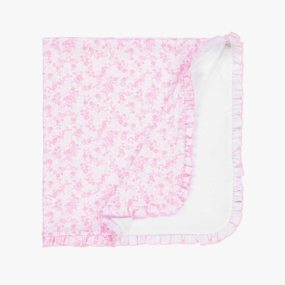 Kissy Kissy-Girls Pink Floral Cotton Blanket | Childrensalon Outlet