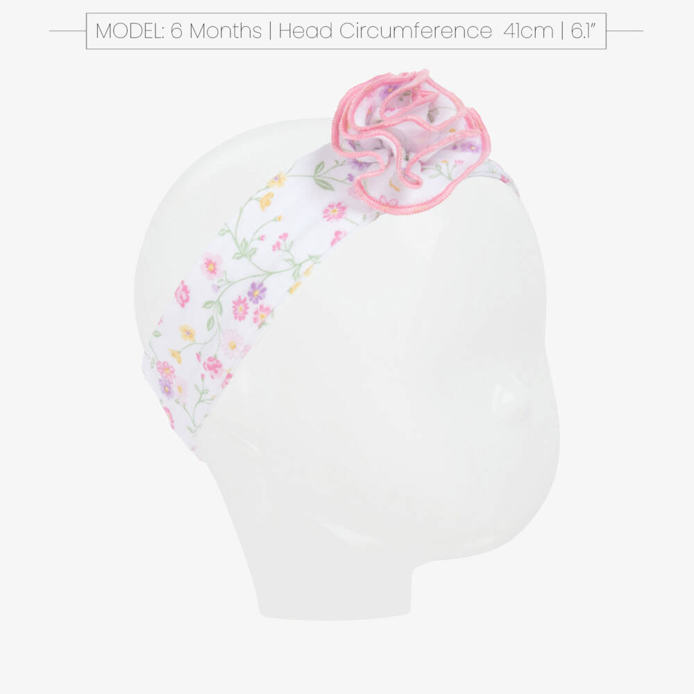 Kissy Kissy-Girls Pink Floral Cotton Hairband | Childrensalon Outlet