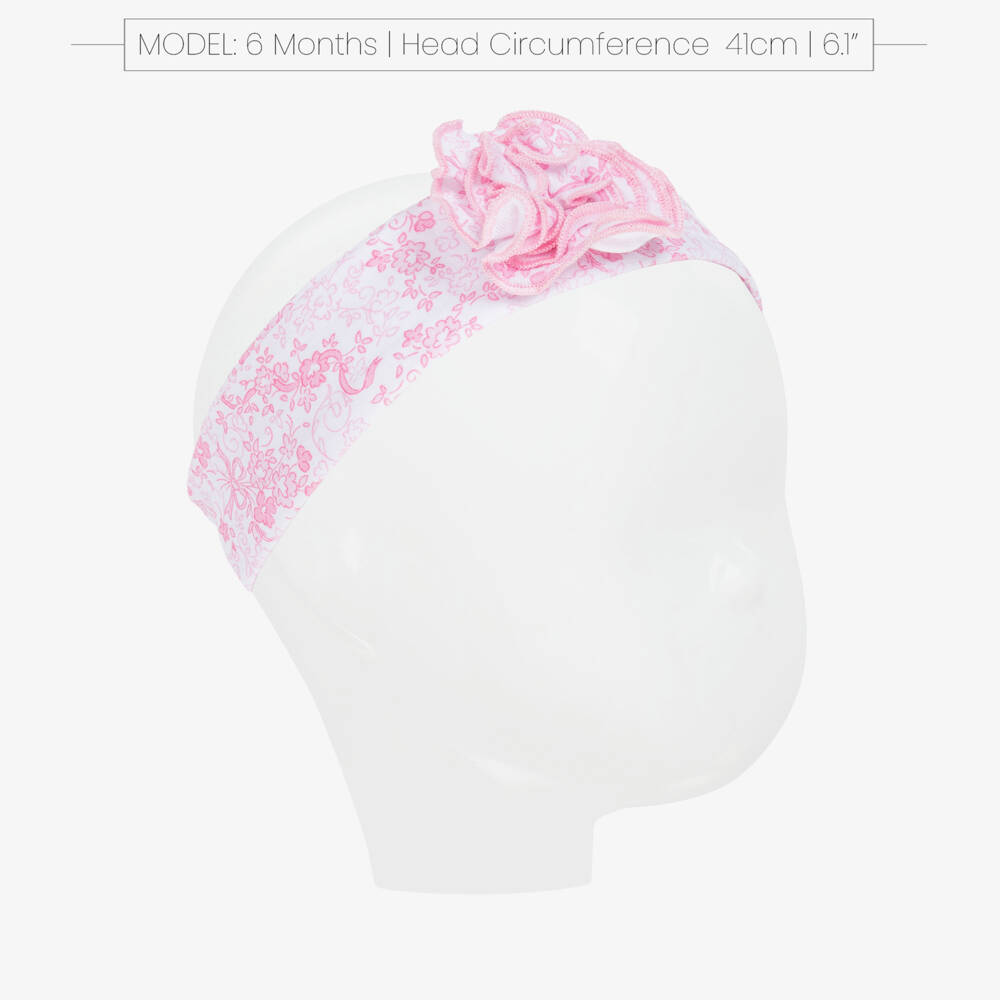 Kissy Kissy-Girls Pink Floral Cotton Headband | Childrensalon Outlet