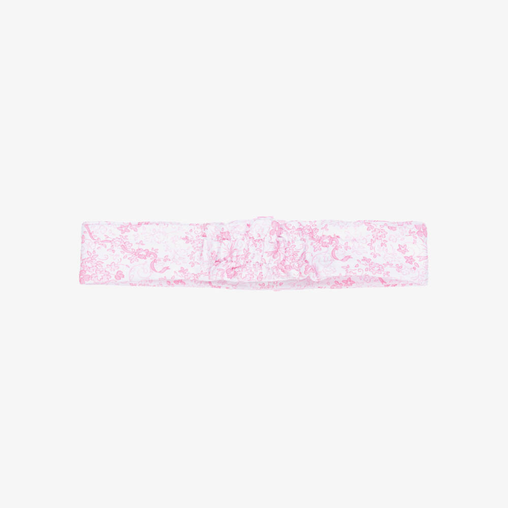 Kissy Kissy-Girls Pink Floral Cotton Headband | Childrensalon Outlet