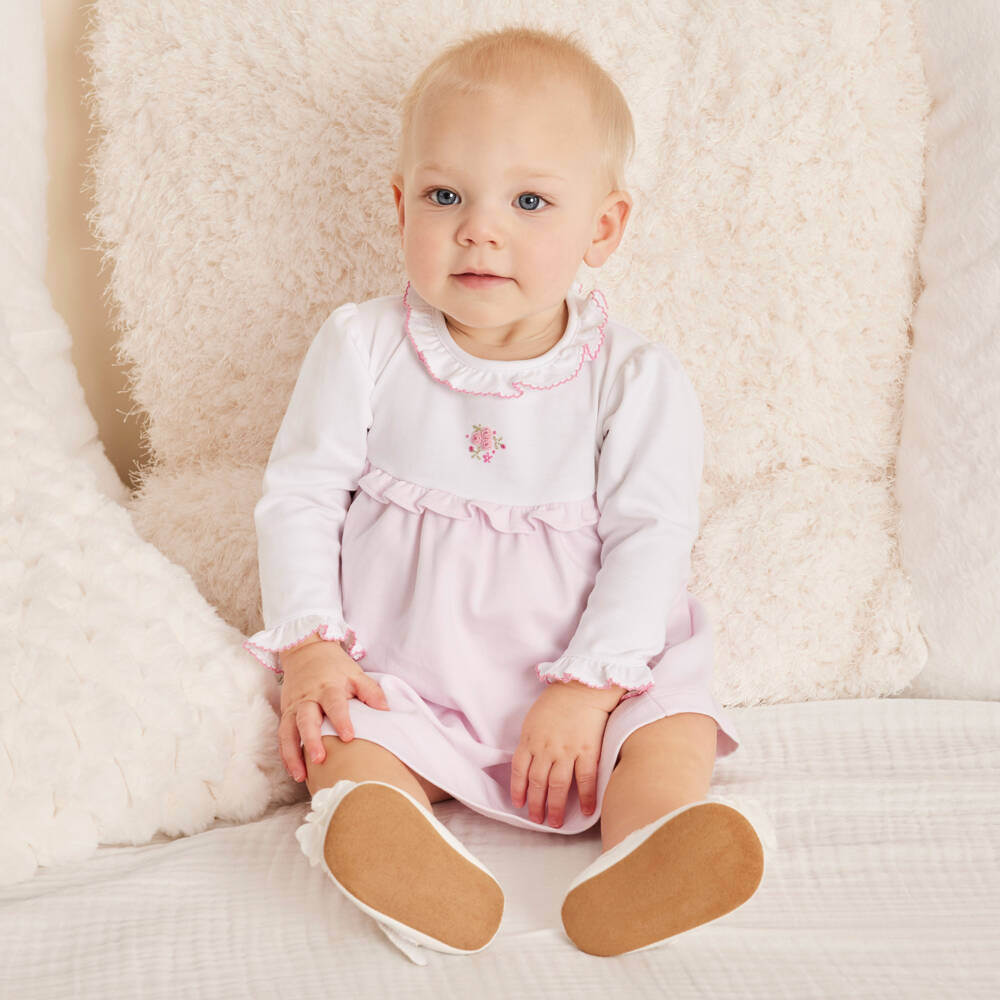 Kissy Kissy-Girls Pink Floral Embroidered Dress | Childrensalon Outlet