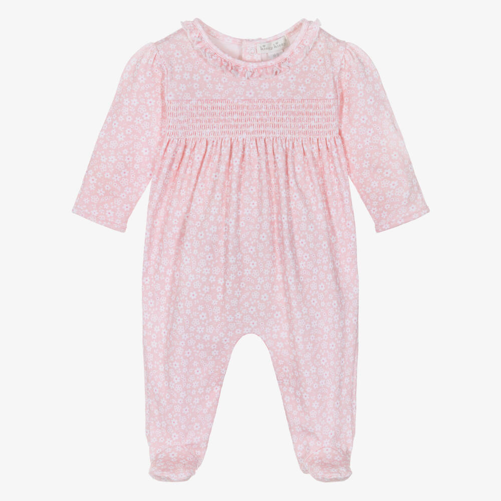 Kissy Kissy-Girls Pink Floral Pima Babygrow | Childrensalon Outlet