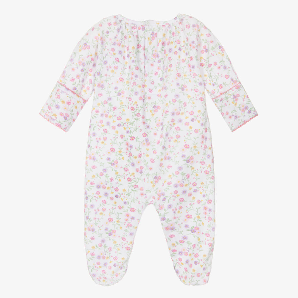 Kissy Kissy-Girls Pink Floral Pima Cotton Babygrow | Childrensalon Outlet