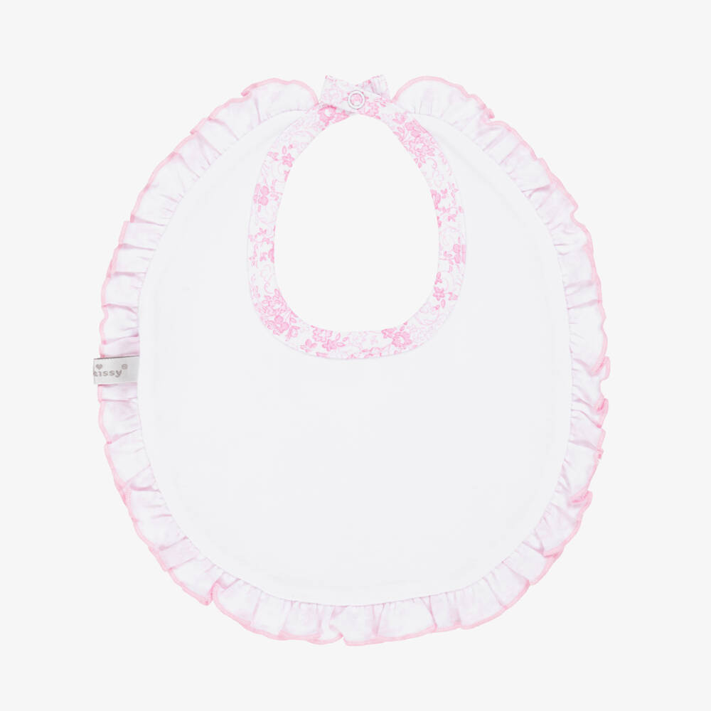 Kissy Kissy-Girls Pink Floral Pima Cotton Bib | Childrensalon Outlet