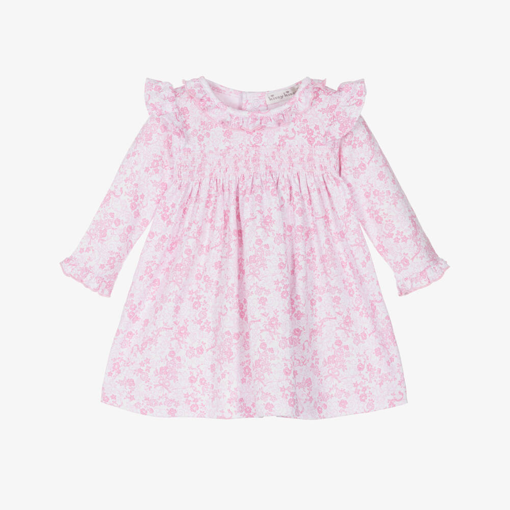 Kissy Kissy-Girls Pink Floral Pima Cotton Dress | Childrensalon Outlet