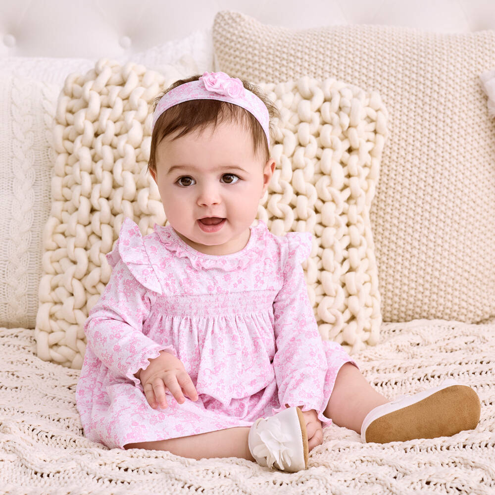 Kissy Kissy-Girls Pink Floral Pima Cotton Dress | Childrensalon Outlet