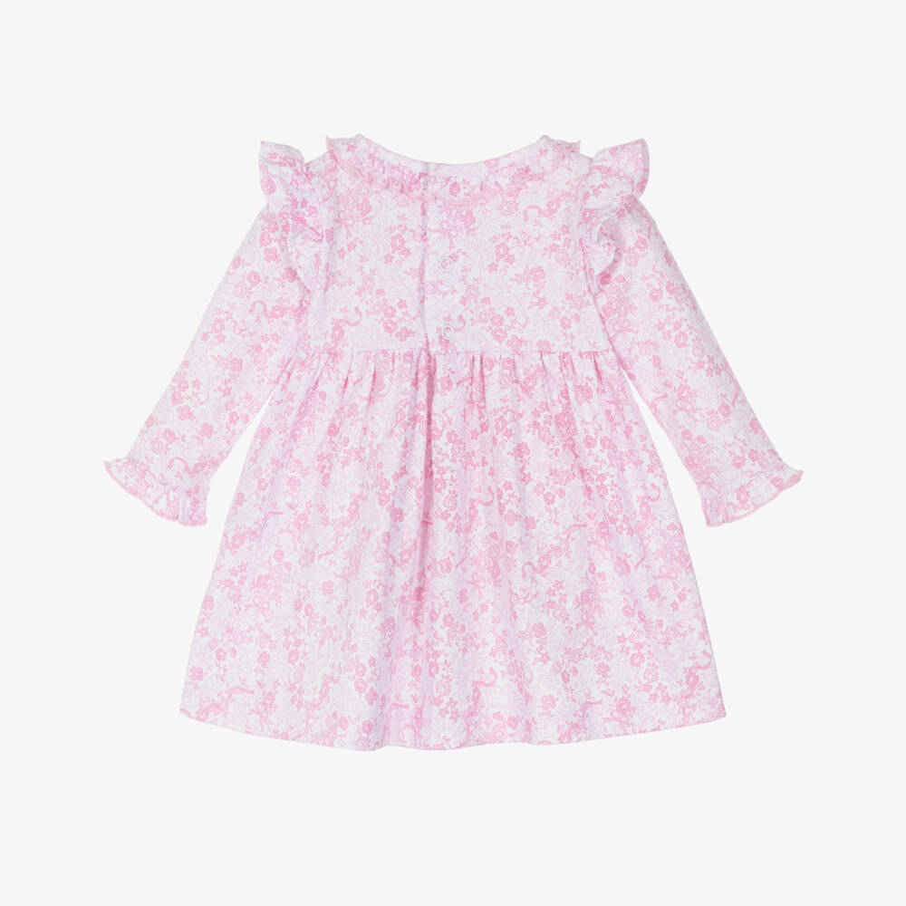 Kissy Kissy-Girls Pink Floral Pima Cotton Dress | Childrensalon Outlet