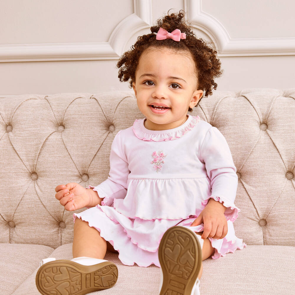 Kissy Kissy-Платье из розового хлопка Пима с цветочным узором для девочек | Childrensalon Outlet