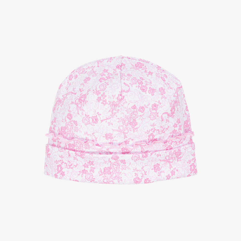 Kissy Kissy-Girls Pink Floral Pima Cotton Hat | Childrensalon Outlet