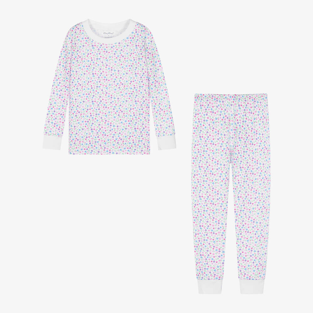 Kissy Kissy-بيجاما قطن بيما لون زهري بطبعة ورود للبنات | Childrensalon Outlet