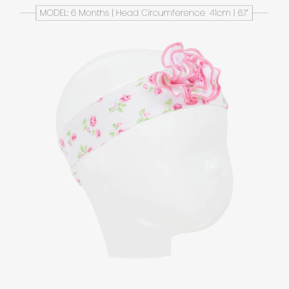 Kissy Kissy-Girls' Pink Floral Pima Hairband | Childrensalon Outlet