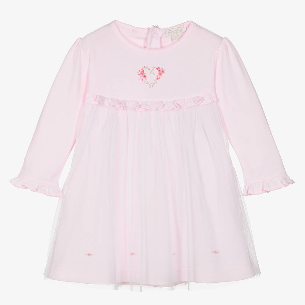Kissy Kissy - Girls Pink Hearts Abloom Pima Cotton Dress | Childrensalon