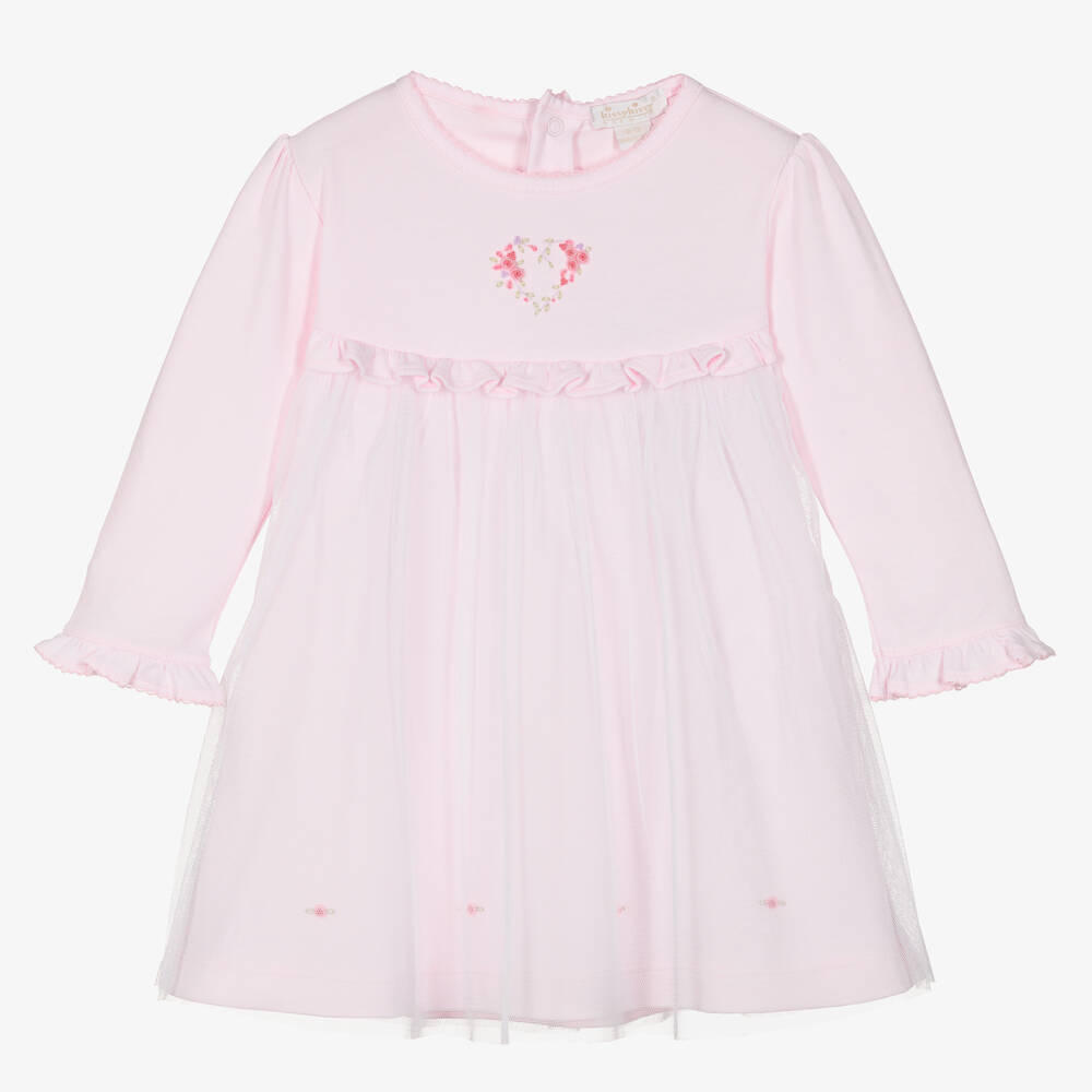 Kissy Kissy - Robe rose en Pima à cœur fille | Childrensalon