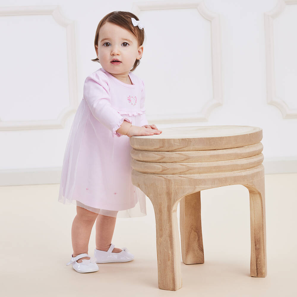 Kissy Kissy-فستان قطن بيما لون زهري للمولودات | Childrensalon Outlet