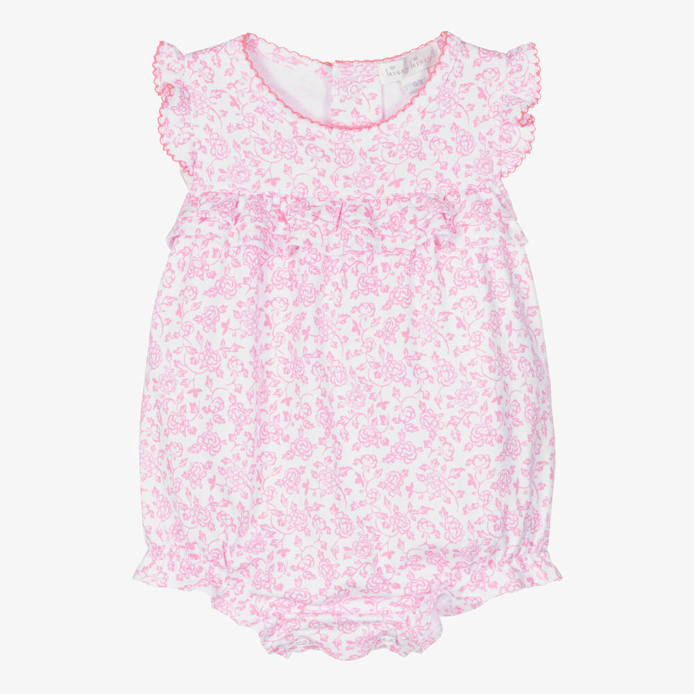 Kissy Kissy-Girls Pink Pima Cotton Blooming Vines Shortie | Childrensalon Outlet