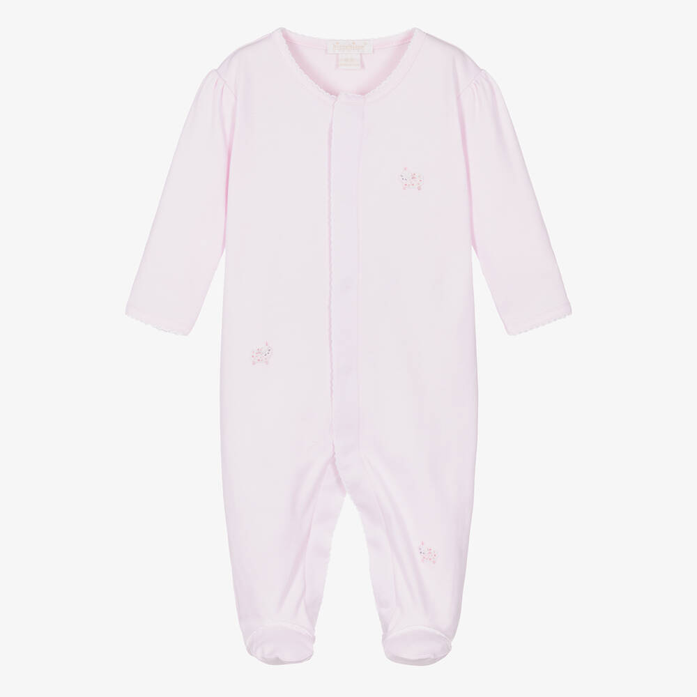 Kissy Kissy-Girls Pink Pima Cotton Fleecy Sheep Babygrow | Childrensalon Outlet