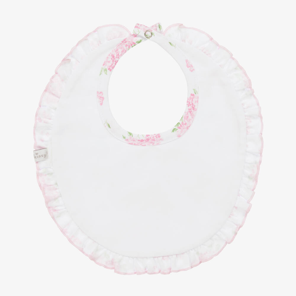 Kissy Kissy-Girls Pink Pima Cotton Floral Bib | Childrensalon Outlet
