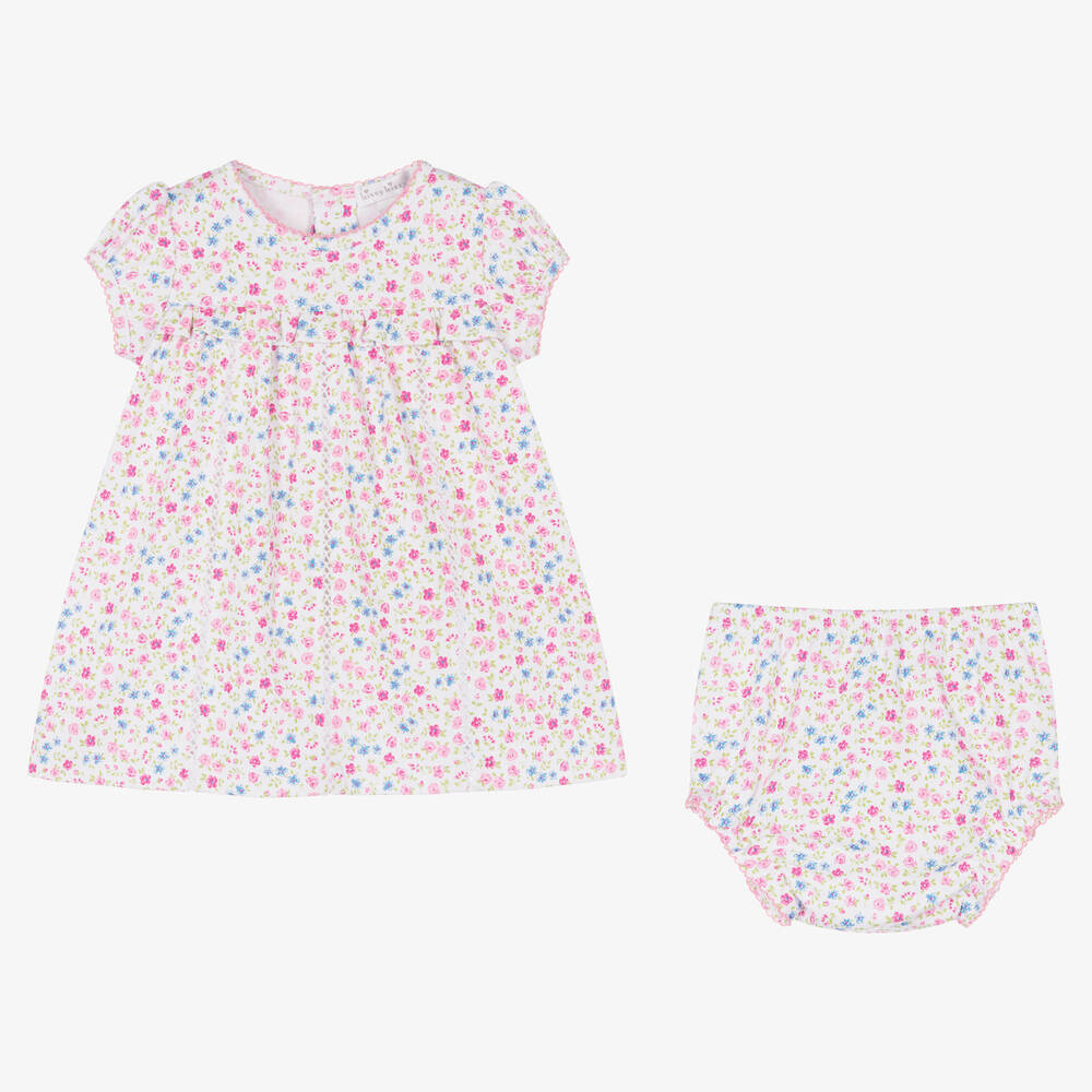 Kissy Kissy-Girls Pink Pima Cotton Floral Fantasy Dress | Childrensalon Outlet
