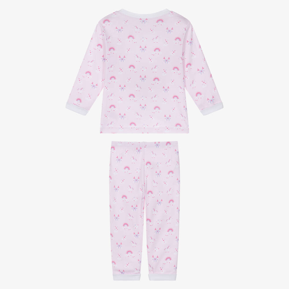 Kissy Kissy-Girls Pink Pima Cotton Unicorn Dreamland Pyjamas | Childrensalon Outlet