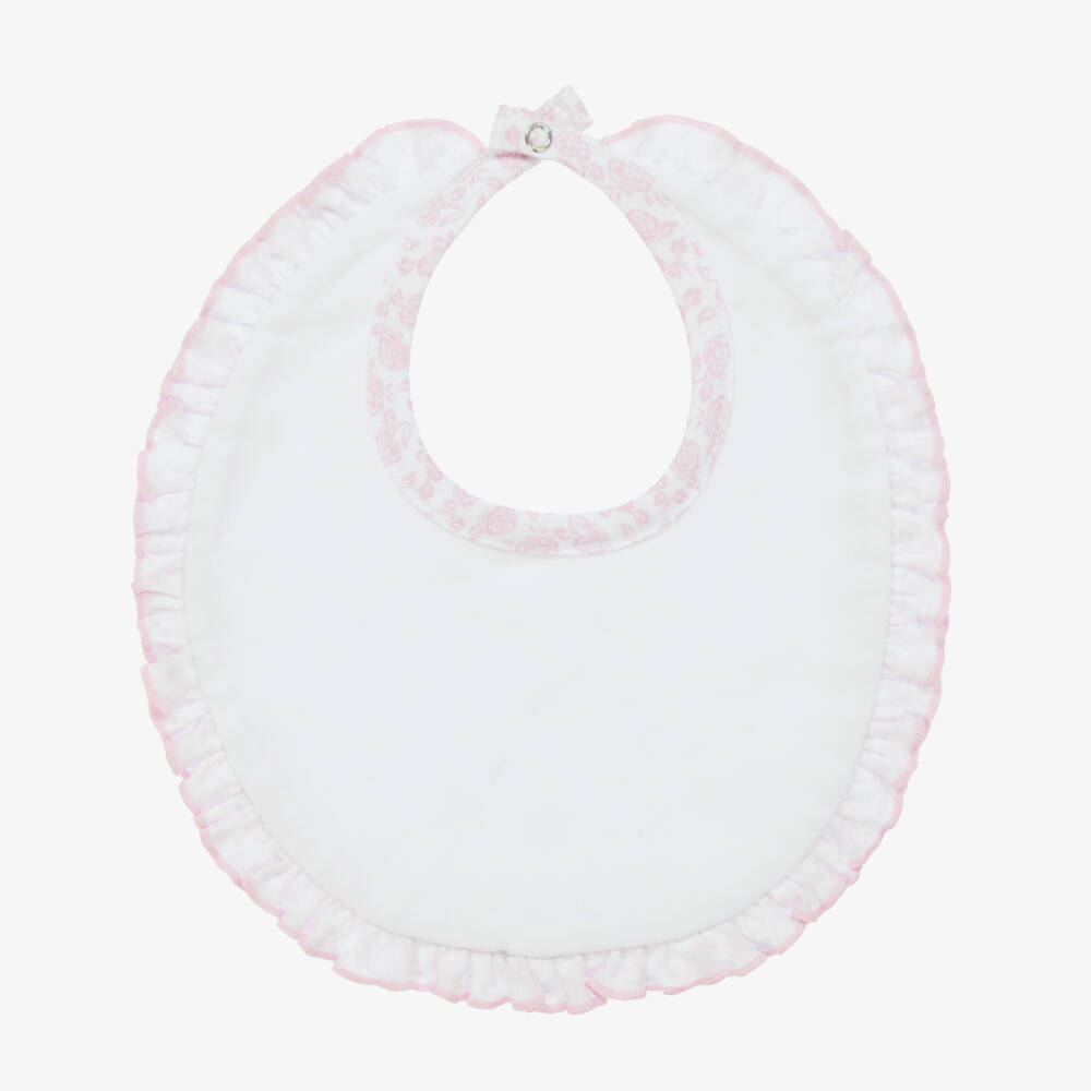 Kissy Kissy-Girls Pink Pima Floral Feeding Bib | Childrensalon Outlet