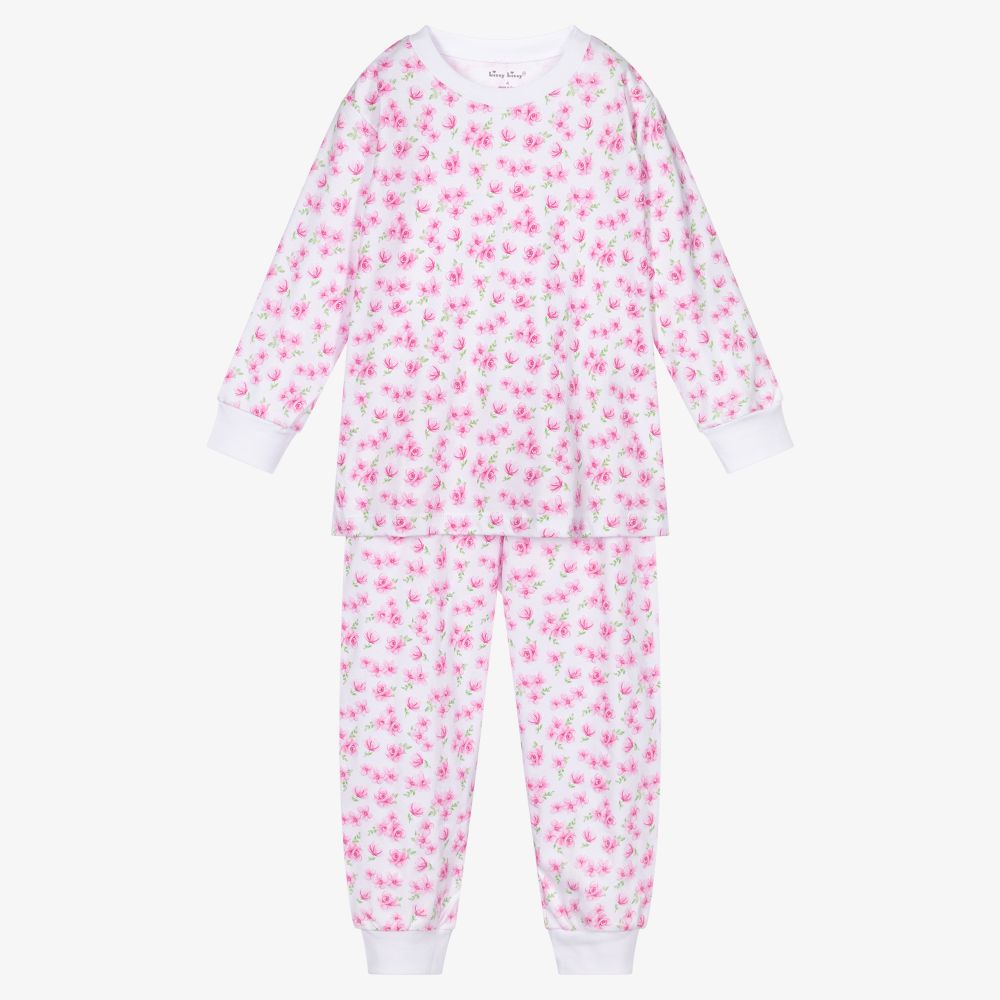 Kissy Kissy - Rosa Pyjama aus Pima-Baumwolle mit Rosenmotiv (M) | Childrensalon