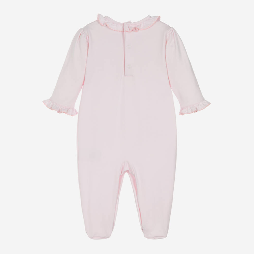 Kissy Kissy-Girls Pink Ruffle Collar Babygrow | Childrensalon Outlet
