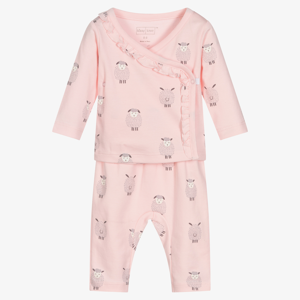 Kissy Kissy - Розовый топ и штанишки с овечками для малышек | Childrensalon