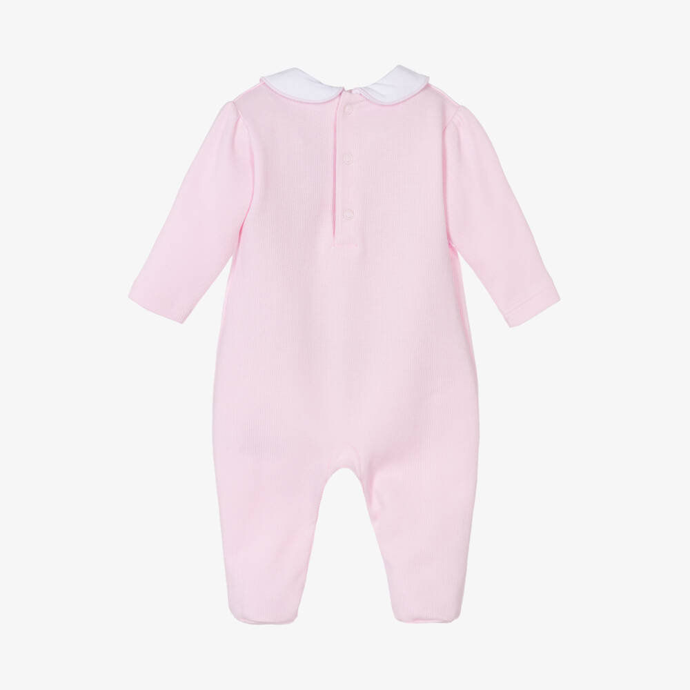 Kissy Kissy-Girls Pink Smocked Cotton Babygrow | Childrensalon Outlet